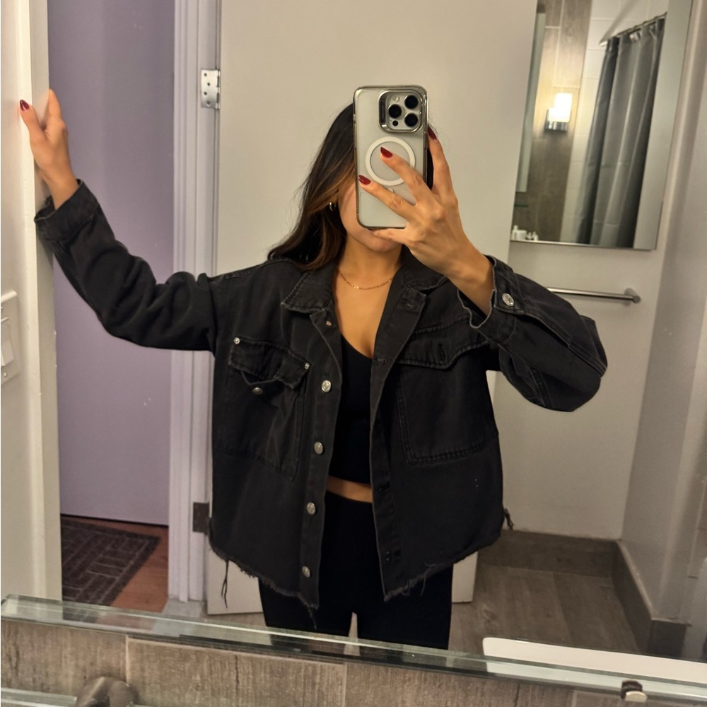 Zara Black Denim Jacket
